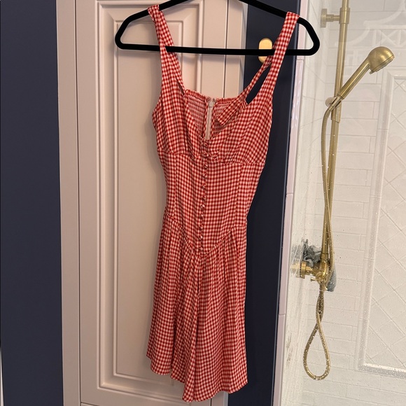 Reformation Wynn Red Gingham Mini Dress- US 4 - Picture 6 of 6
